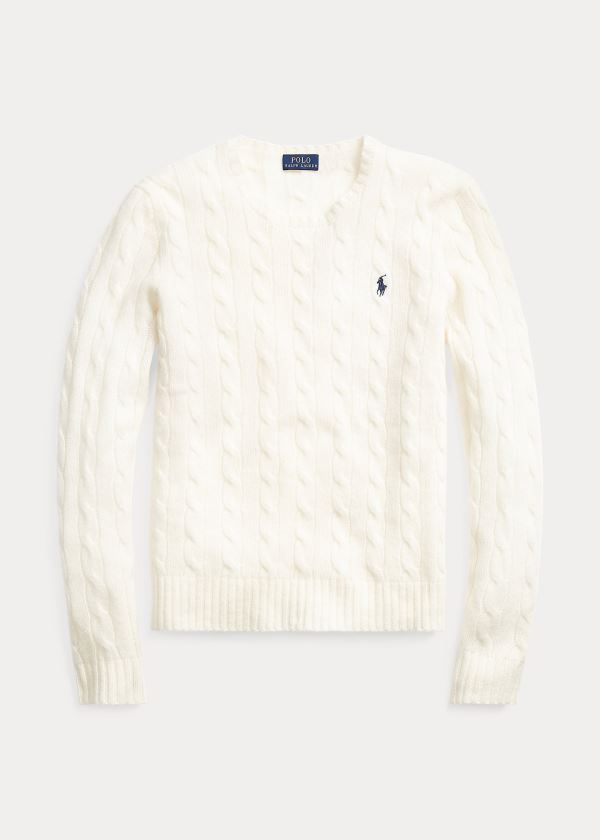 Women's Polo Ralph Lauren Cable Wool Crewneck Sweater | 029146WTS